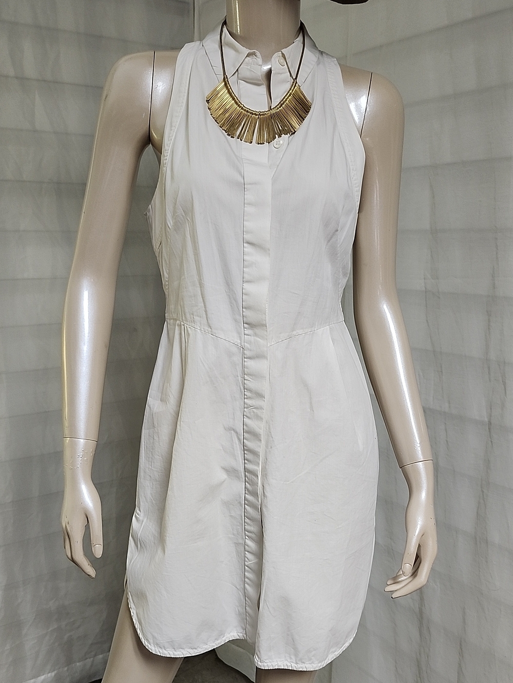 All Saints Cotton Sleeveless Shirt Dress